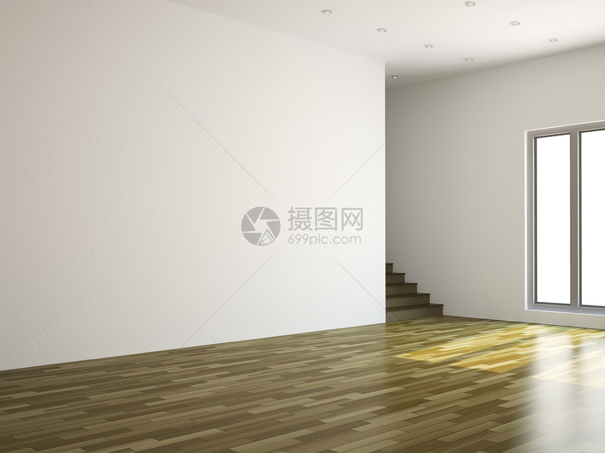 一间大房间硬木公寓风格奢华太阳木头梯子天花板楼梯财产图片