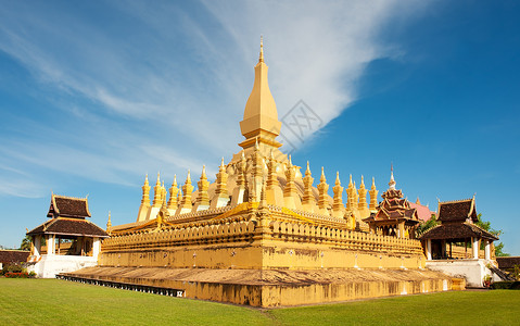 卢萨老挝万象那座卢安纪念碑背景