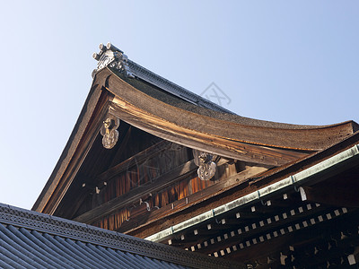 御殿场日本屋顶的详情文化遗产釉面旅行建筑学寺庙神社佛教徒皇帝观光背景