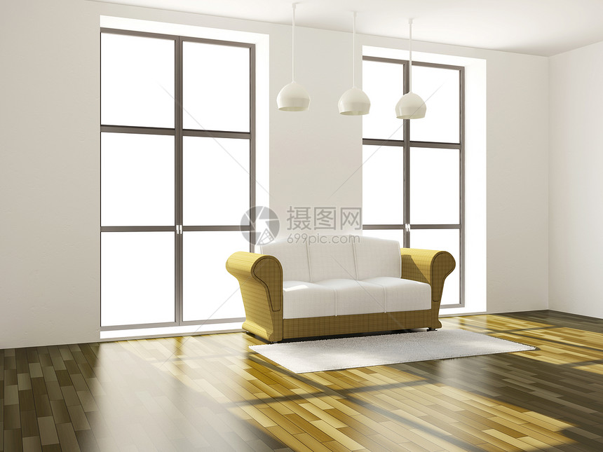 室内房间木地板办公室灯光合金装饰场景家具窗户风格奢华图片