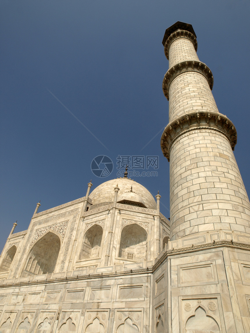 Taj Mahal和Munaret图片