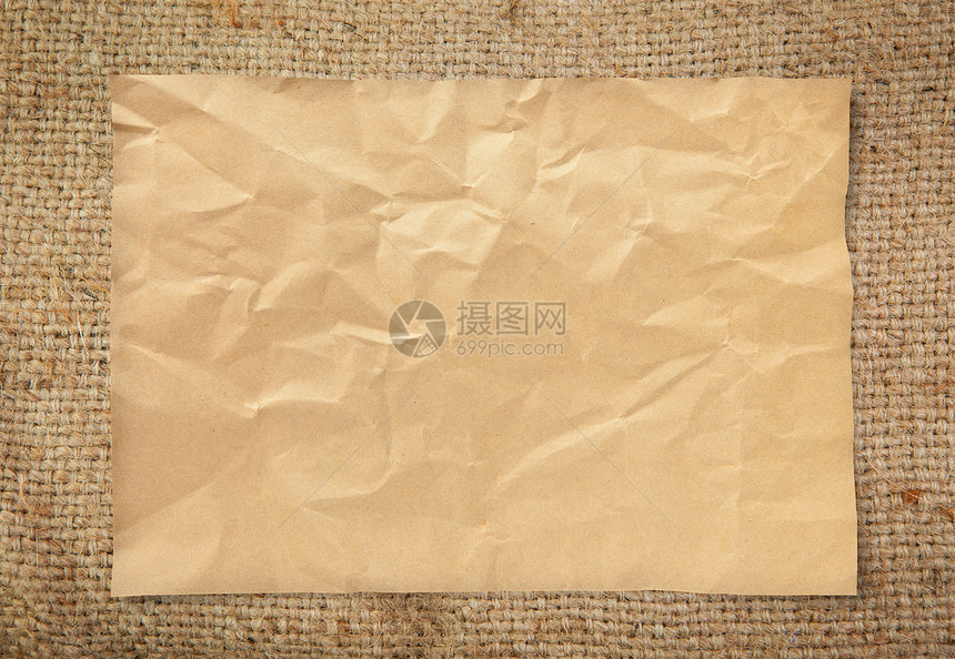 棕色纸框架床单纸板卡片编织织物解雇亚麻棉布材料图片