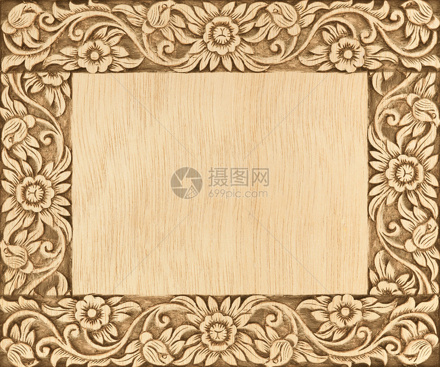 花雕花框工艺木头雕刻木工正方形控制板玫瑰文化框架材料图片