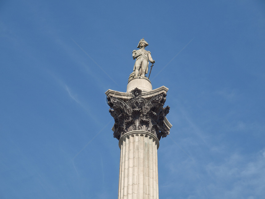 伦敦纳尔逊专栏联盟王国柱子雕像纪念碑建筑学地标正方形雕塑图片