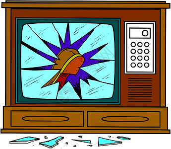 电视爆炸素材电视沟通电气展示旋钮卡通片渠道车站展览案件橙子插画
