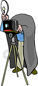 袁隆平院士摄影师黑色绿色乐趣院士职业镜片帮助相机艺术家相册插画