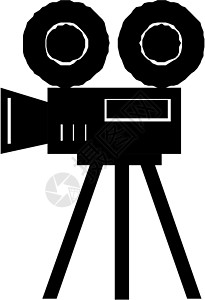 电影监视器矢量图标相机互联网电影网页按钮插图屏幕网络黑色录影机视频设计图片