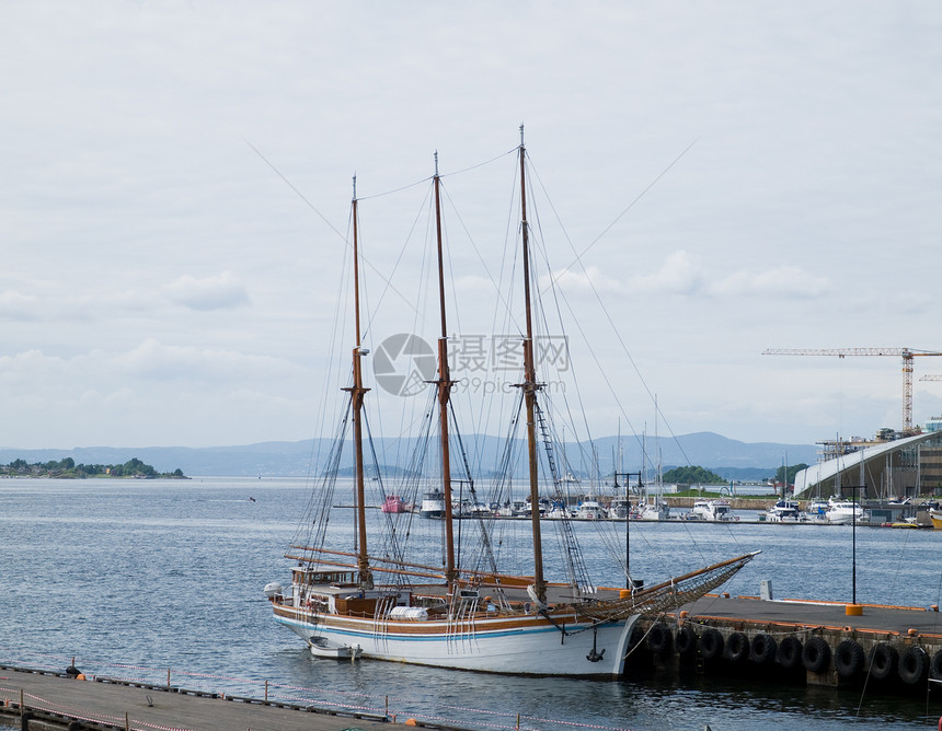 挪威奥斯陆的旧帆船图片