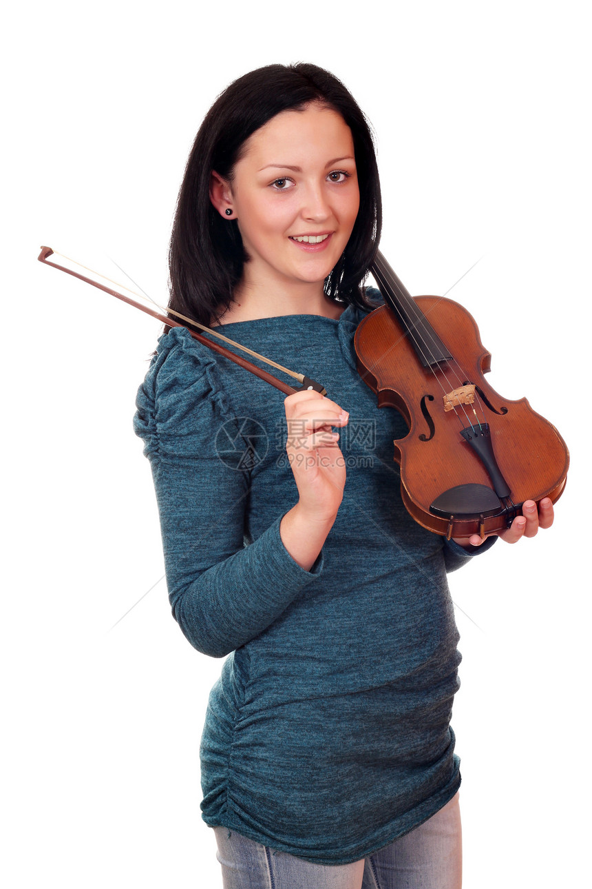 少女装小提琴图片