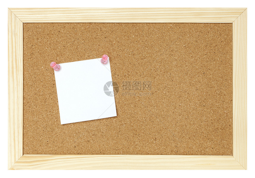 软木板上的空白纸补给品记事本公告软垫工作别针木头边界软木夹子图片