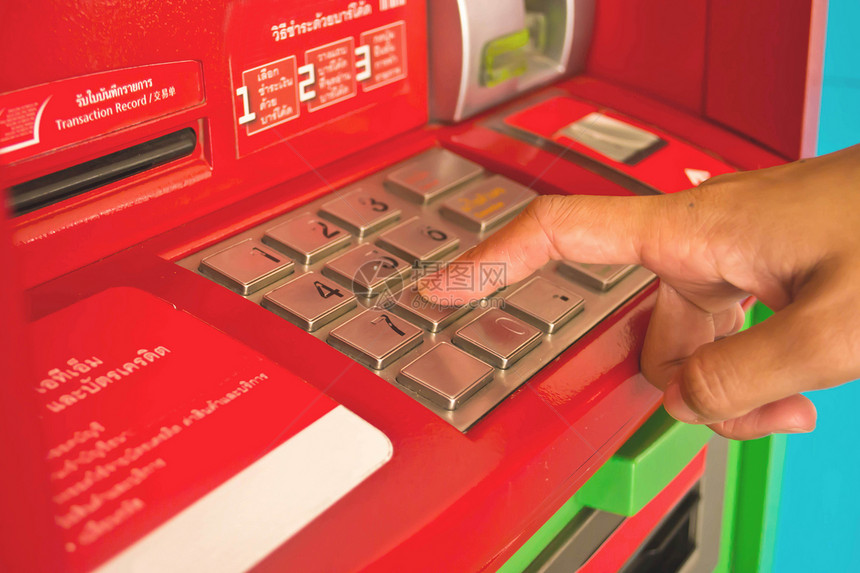 ATM 机器上的按号按钮图片
