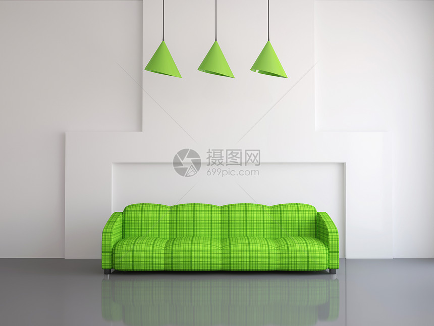 绿色沙发家庭时尚装饰房间大厦艺术建筑学风格休息室房子图片