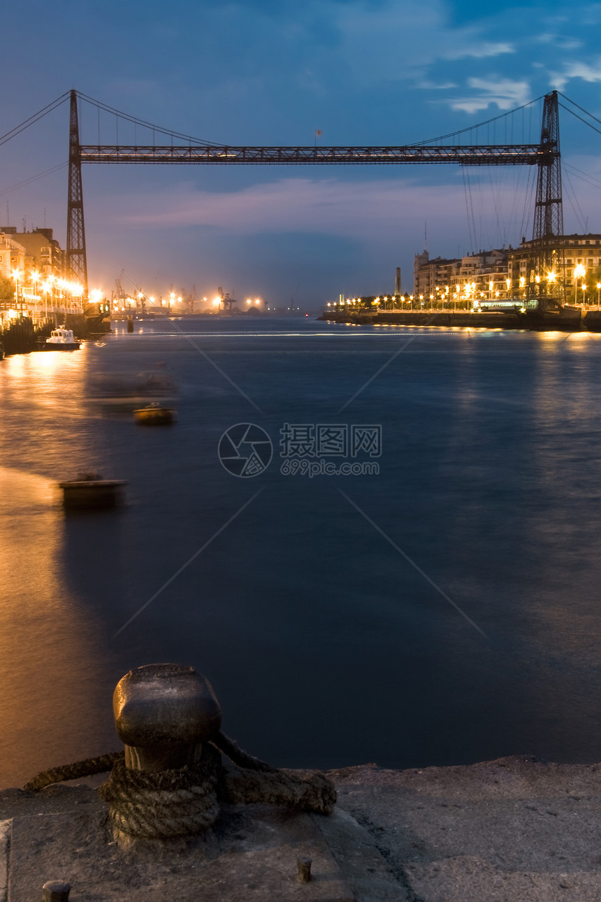 Bizkaia桥 葡萄牙 西班牙 比兹卡亚船舶旅行国家灯光夜曲金属旅游图片