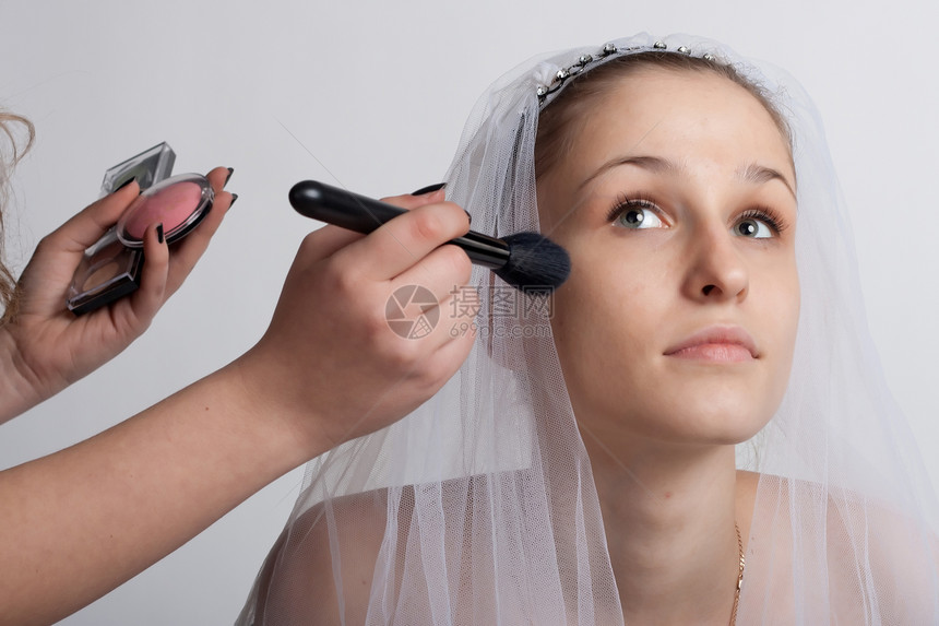 新娘化妆女性睫毛白色化妆品刷子眼睛女士女孩图片