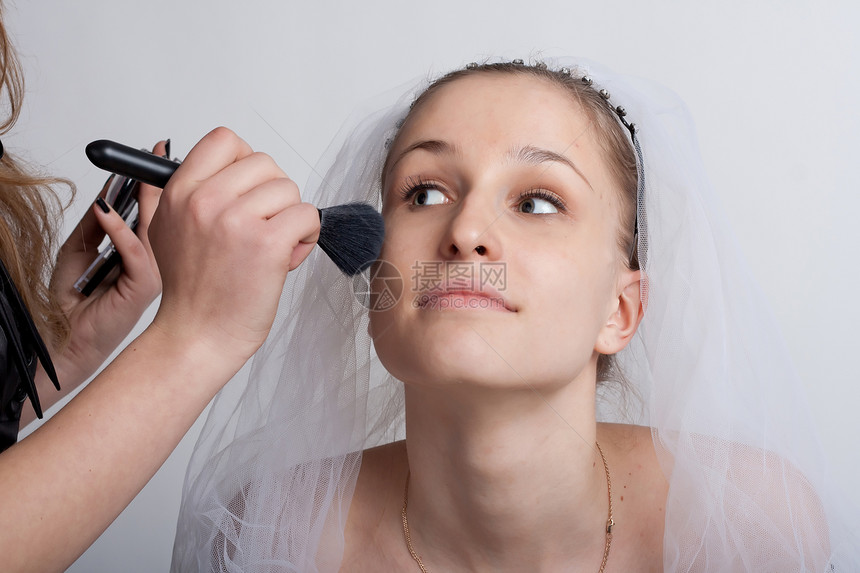 新娘化妆女士女性女孩化妆品刷子眼睛白色睫毛图片