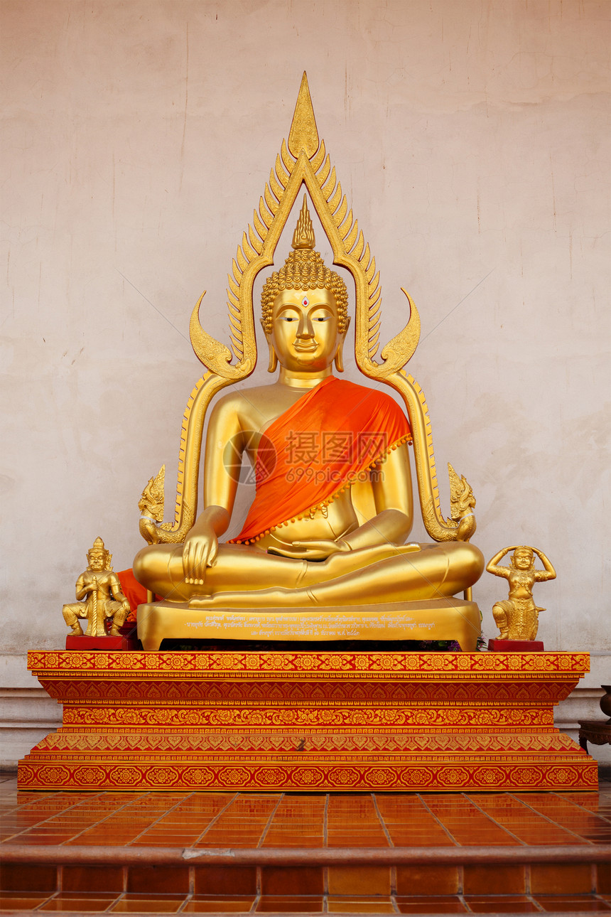 金佛图象 泰国男人光环偶像雕塑黄铜数字纪念碑宗教雕像金子图片