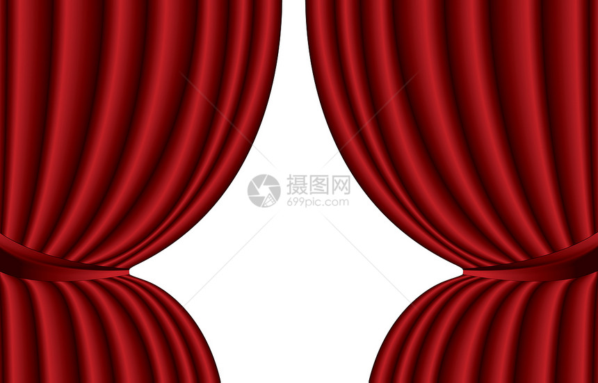 红剧院丝绸幕幕幕背景和波浪剧院电影展示墙纸娱乐纺织品推介会音乐会表演材料图片