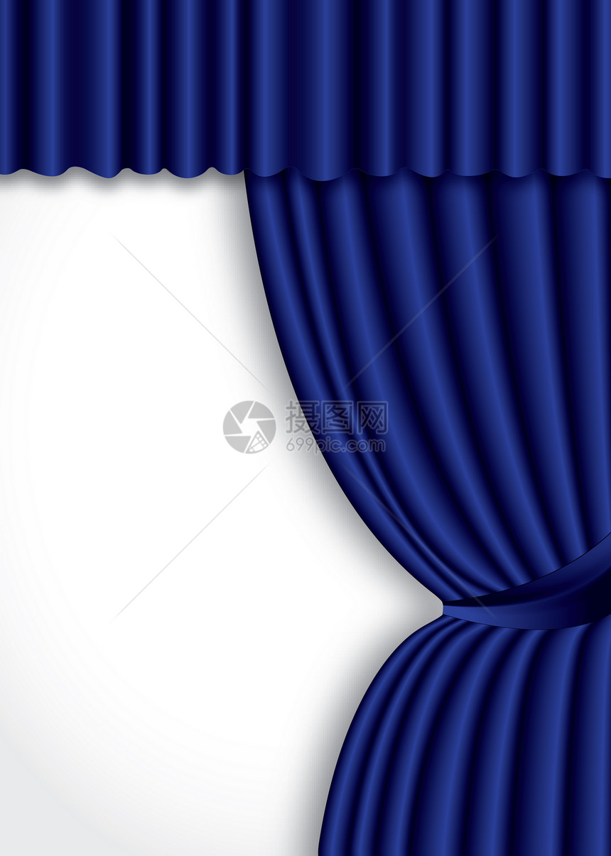 蓝色剧院丝绸幕幕幕背景和波浪观众戏剧入口电影乐队织物表演墙纸海浪纺织品图片