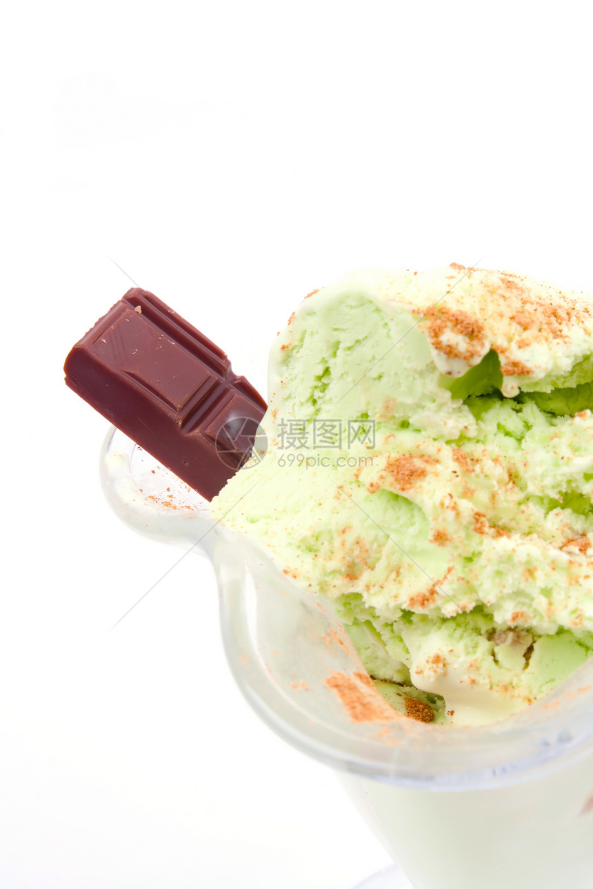 一杯巧克力中的冰淇淋甜点玻璃奶油白色美食季节性食物牛奶香草营养图片