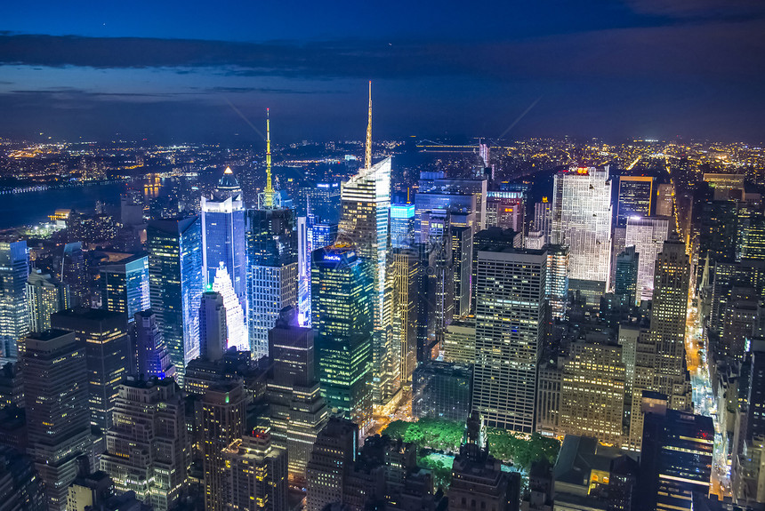 纽约夜间商业生活游客场景建筑帝国旅游天际市中心力量图片