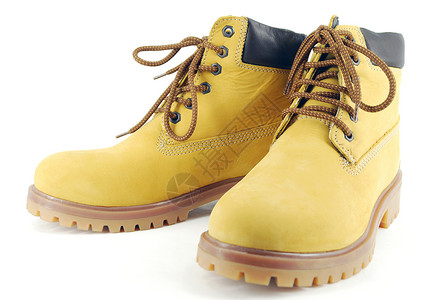 鞋靴箱包白色黄色徒步靴皮革远足蕾丝鞋带鞋类靴子背景