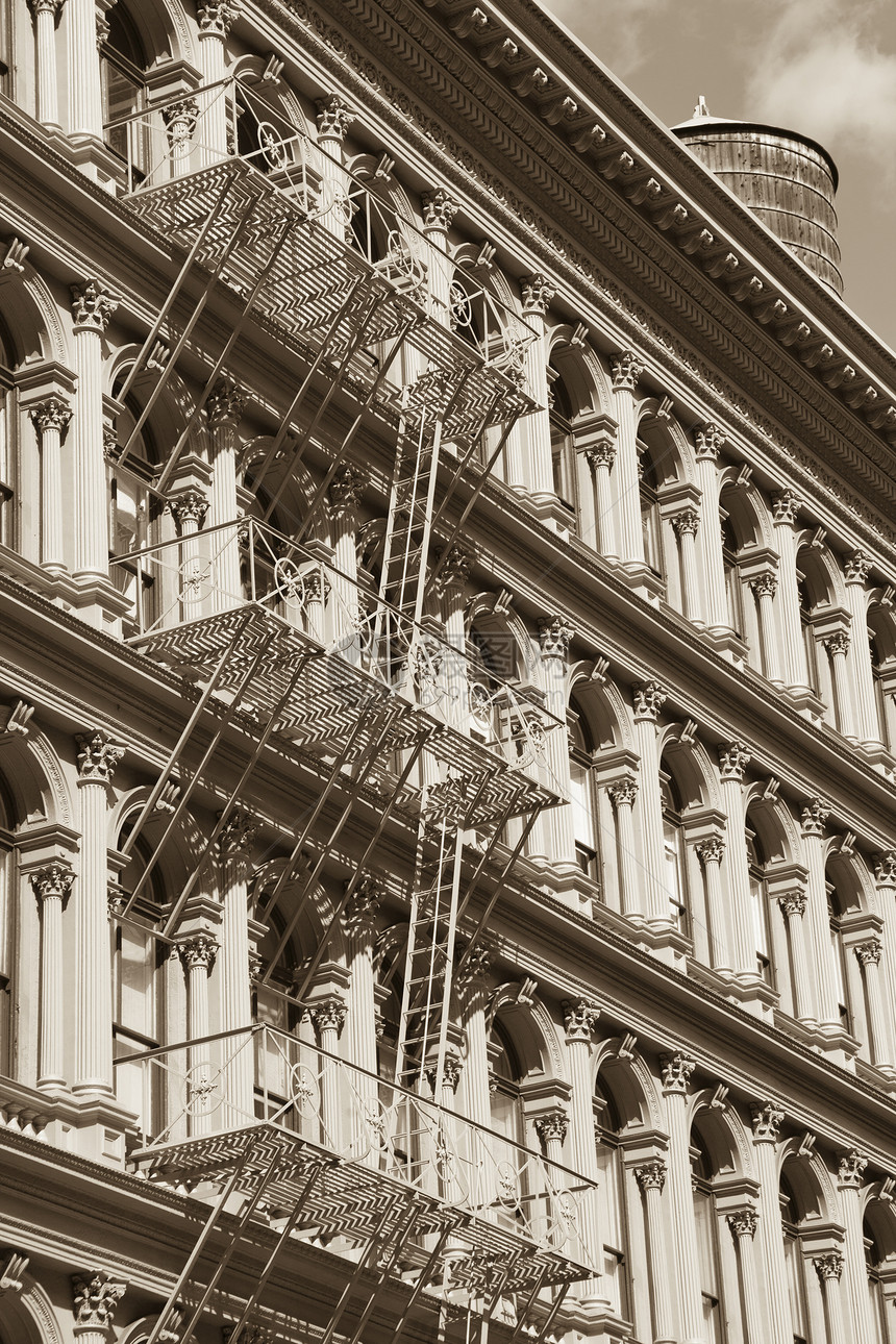 美国纽约索霍楼梯城市规划旅游黑与白城市旅行图片