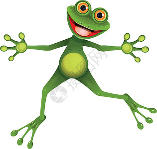海卫一快乐的绿青蛙插画