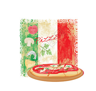 意大利食物海报盘子送货菜单框架食物旗帜厨房办公室插图茶点设计图片