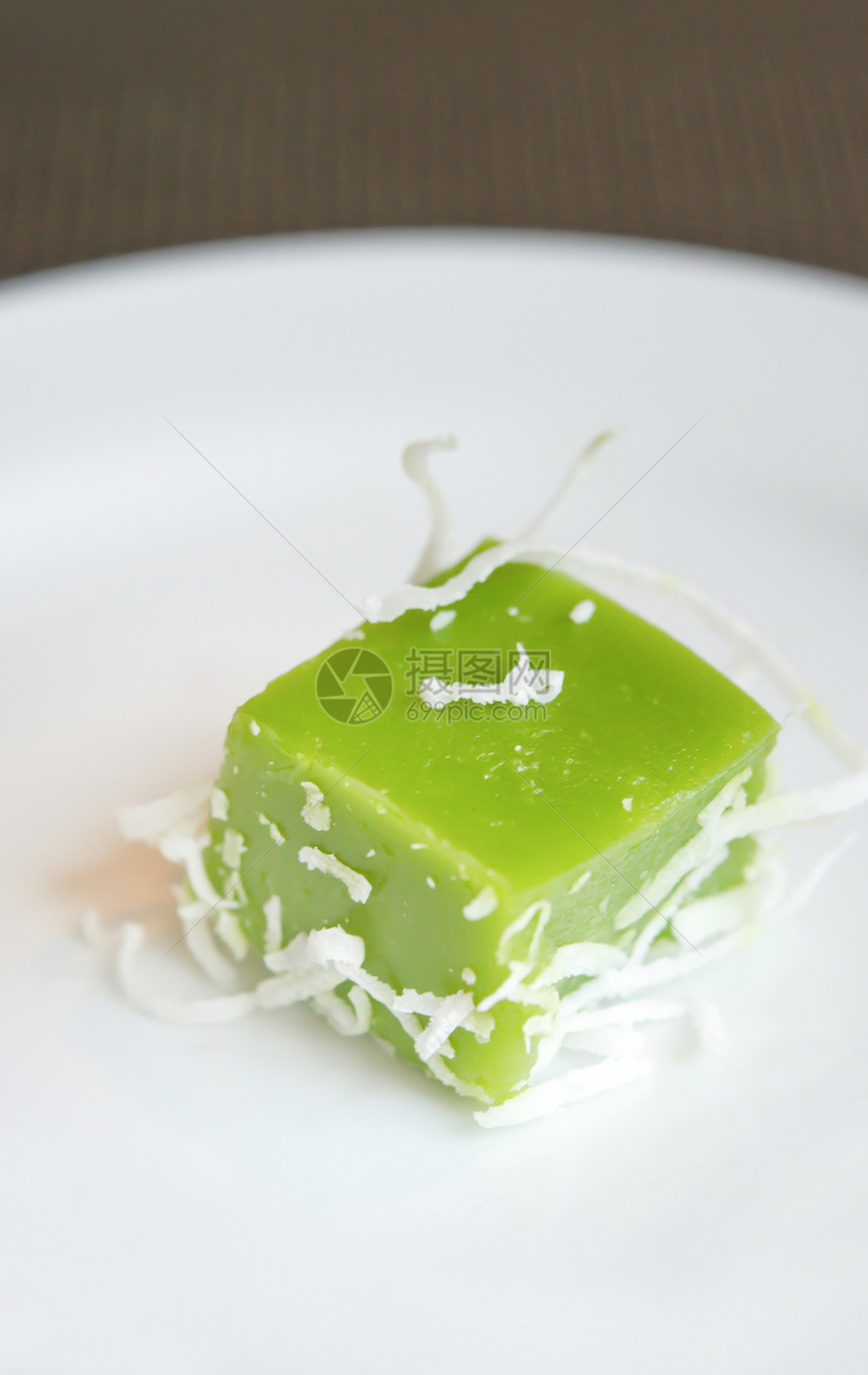 泰国甜点心甜点水果绿色食物椰子白色小吃烹饪美食文化图片