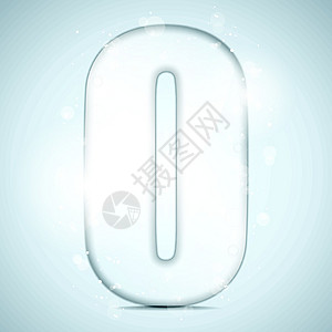 透明与素材在背景字母 O 上按字母顺序排列的玻璃闪光与闪烁插画