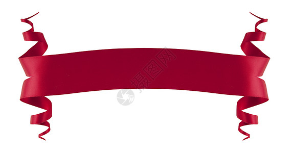 优雅的红丝带徽章收藏标签艺术乐队丝绸红色滚动控制板横幅背景图片