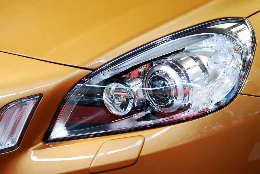 车前灯灯泡信号金属反射微光大灯车辆橙子身体奢华图片