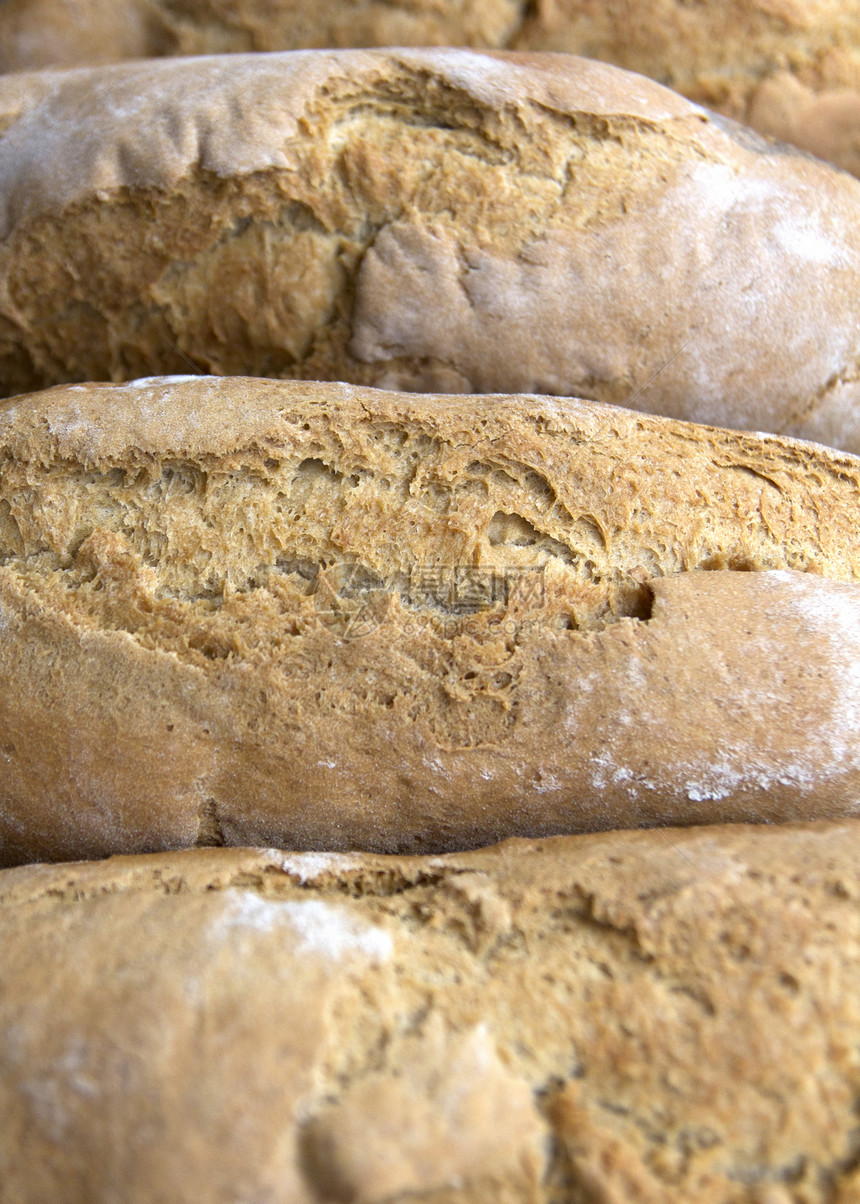 新鲜面包燕麦宏观金子摊位产品美食食物棕色主食篮子图片