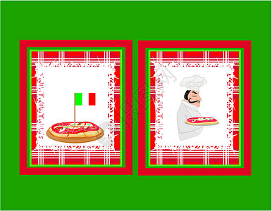 旗帜VI样板Pizza 菜单样板集插图框架创造力餐厅公司送货卡片食物厨师茶点设计图片