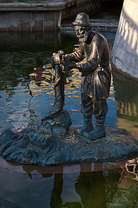渔民雕塑渔夫地标青铜摄影纪念碑背景图片