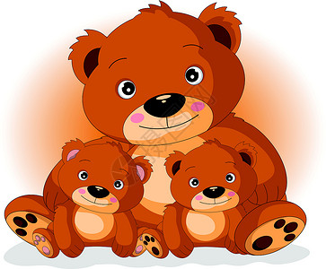 母熊棕熊与儿子设计图片