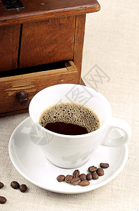 熟能生巧咖啡和咖啡豆静物油箱乡村美食图片香气干燥机咖啡馆风格联盟背景