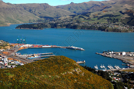 利特尔顿新西兰莱特顿港背景