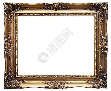金金框架边界长方形矩形镜框背景图片