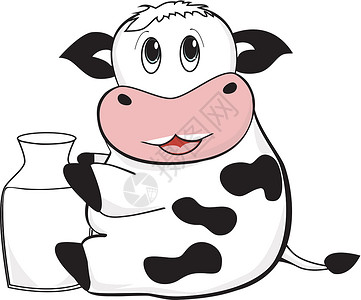 可爱牛牛奶油卡通片食物快乐饮食瓶子孩子乐趣宠物养分背景图片