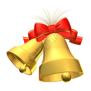 手铃丝带反射微光红色金子展示工作金色礼物光泽度背景图片