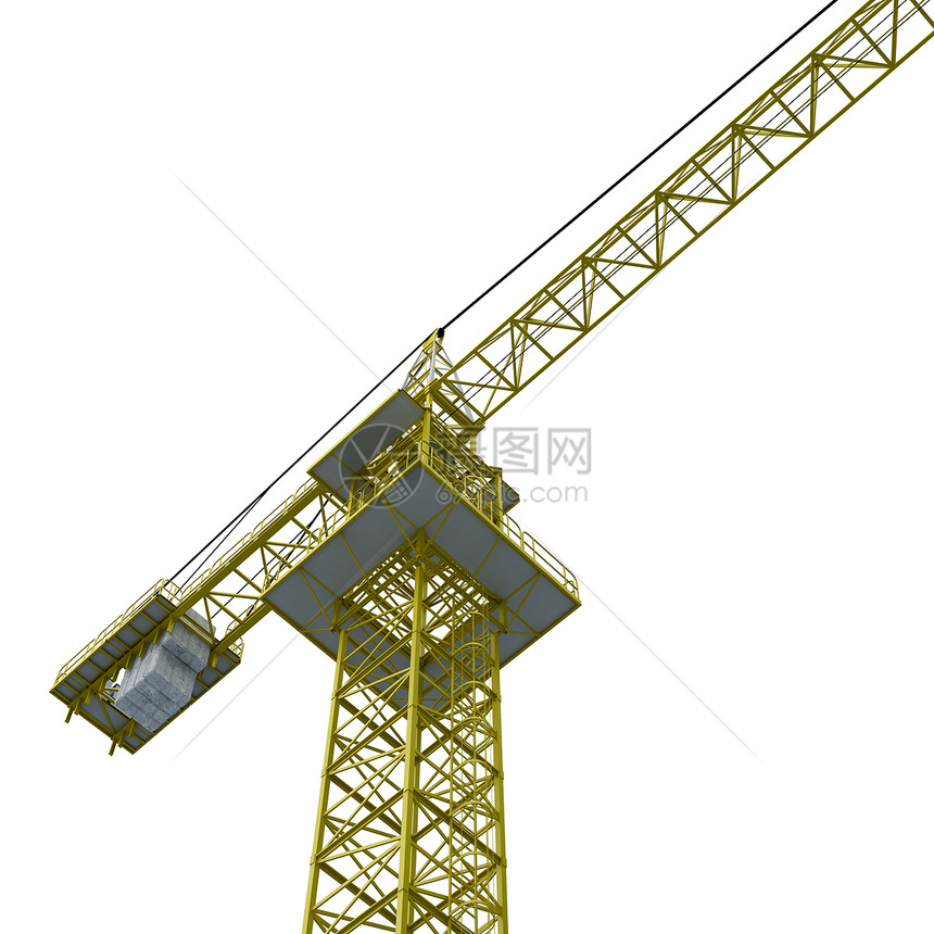 建筑起重机黄色工业白色建造活动设备工程机器图片