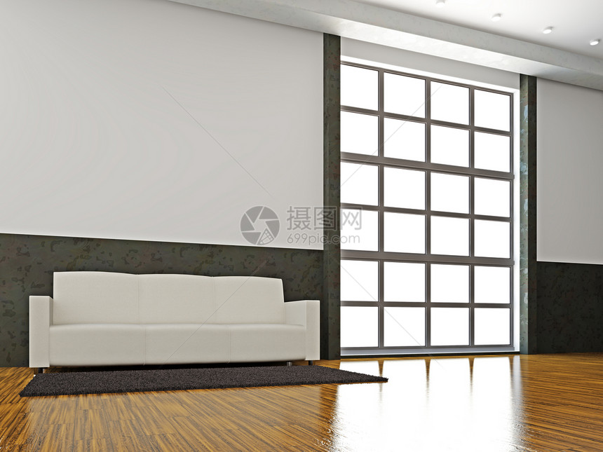 白色沙发座位风格时尚工作室家具地毯生活艺术窗户休息室图片
