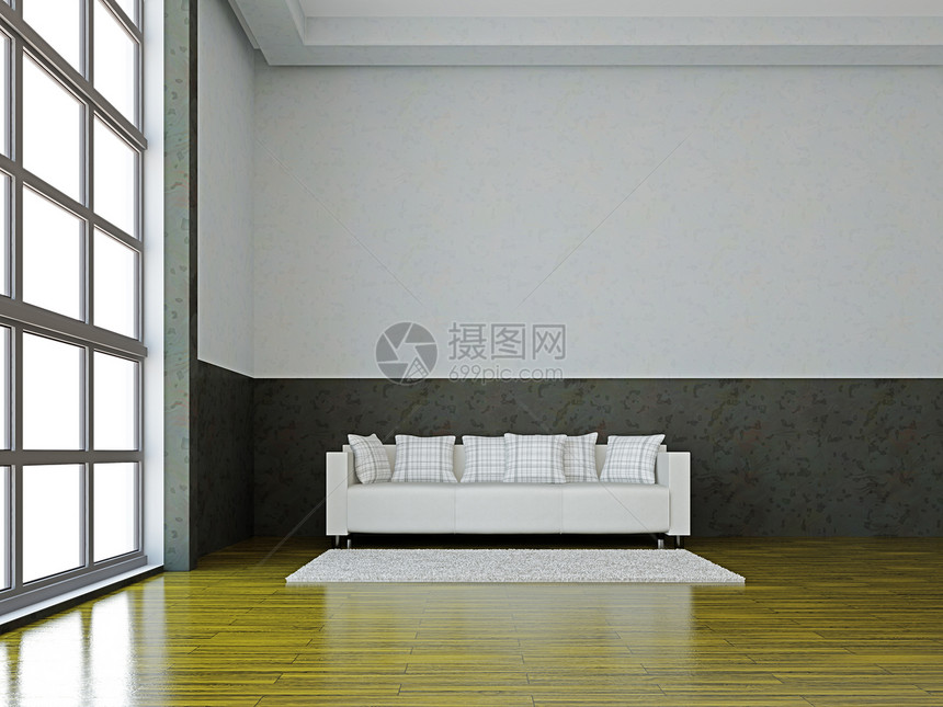 白色沙发地面家具时尚大厦生活座位休息室长椅长沙发装饰图片