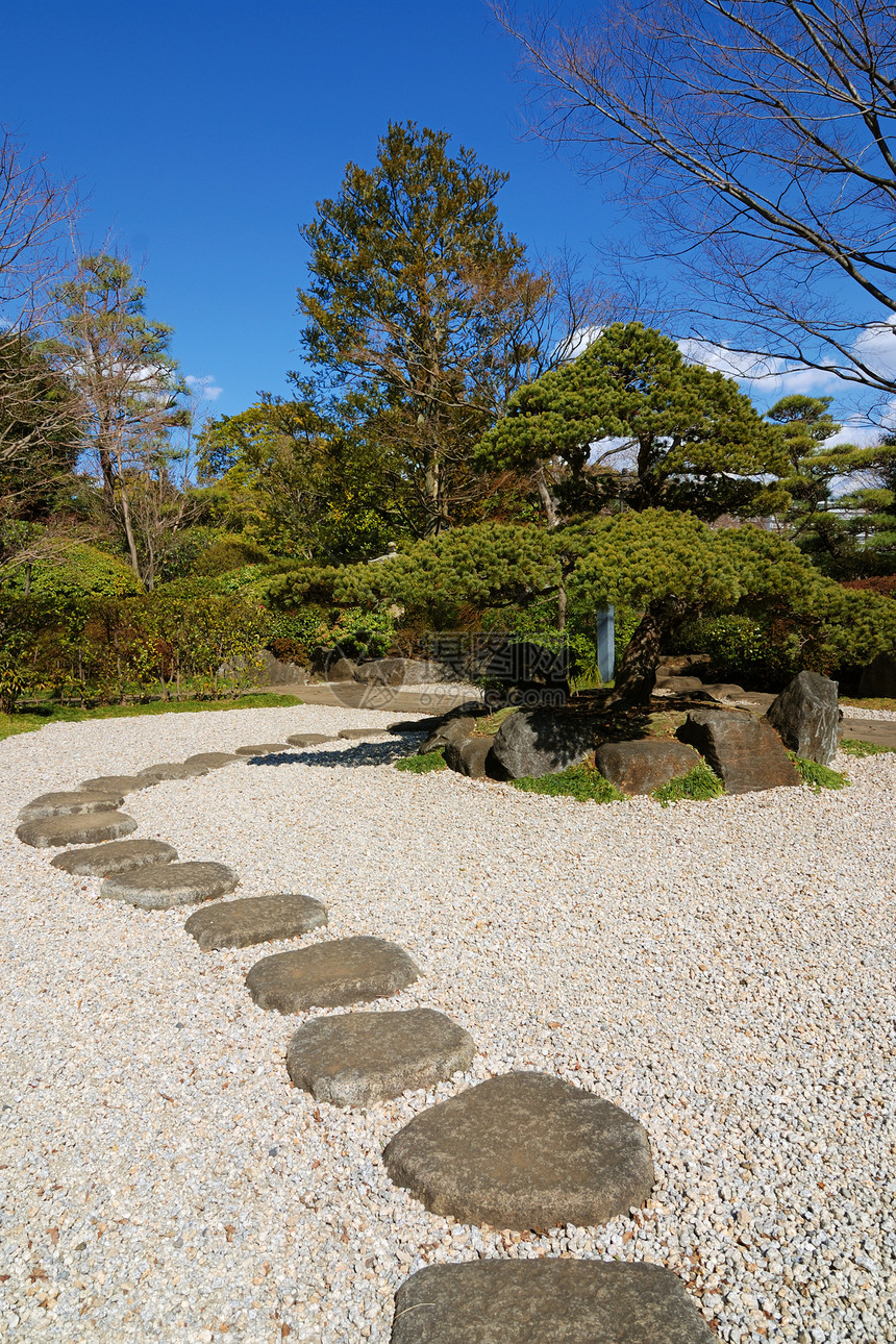 zen花园石头绿色文化乡村城市风景宗教公园松树冥想图片