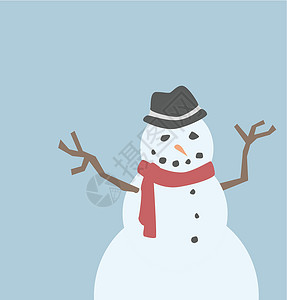 雪人围巾红色季节性白色背景图片