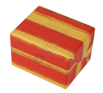 礼品盒惊喜礼物橙子展示黄色包装线条背景图片