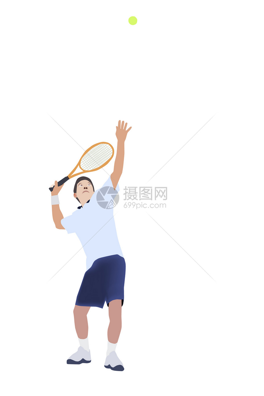 网球玩家的矢量和插图跑步卡通片比赛服务器竞赛艺术闲暇男人运动员爱好图片