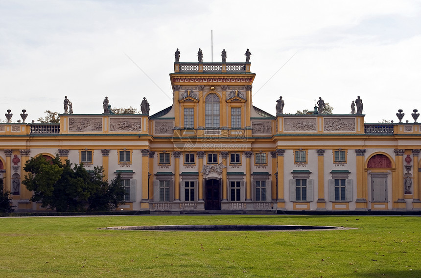 威尔诺宫 波兰华沙抛光城堡住宅博物馆古董吸引力皇家建筑学地标库存图片