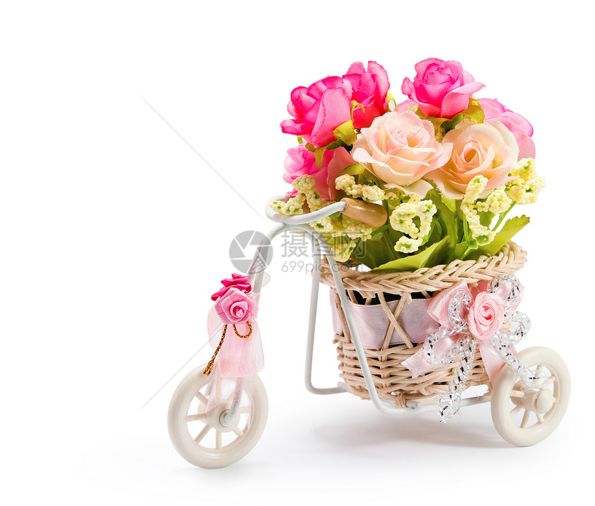 白色背景的花朵裙撑奢华橙子展示植物群婚礼卡片自行车玫瑰礼物图片